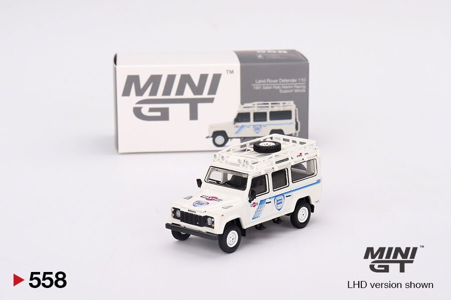 Mini GT 1:64 Land Rover Defender 110 1991 Safari Rally Martini Yarış Destek Aracı