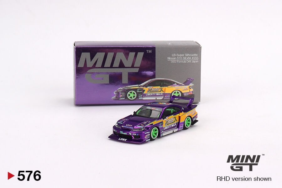 Mini GT 1:64 LB-Super Silhouette Nissan S15 SILVIA #555 2022 Formula Drift Japonya