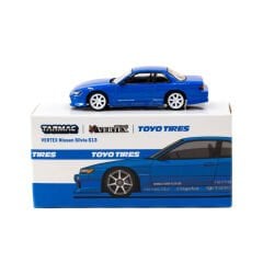 Tarmac Works 1/64 VERTEX Nissan Silvia S13 Blue Metallic TOYO TIRES