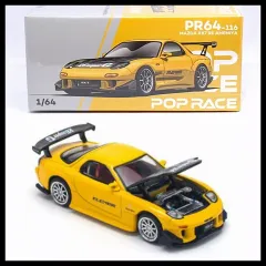 1:64 POPRACE  Mazda RX7 RE Amemiya WIDEBODY YELLOW POP RACE NEW RX-7