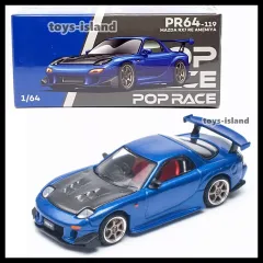 1:64 POPRACE Mazda RX7 RE Amemiya Blue POP RACE NEW