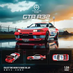 TimeMicro  1:64 N issan GTR 32 Racing White and red UJ racing
