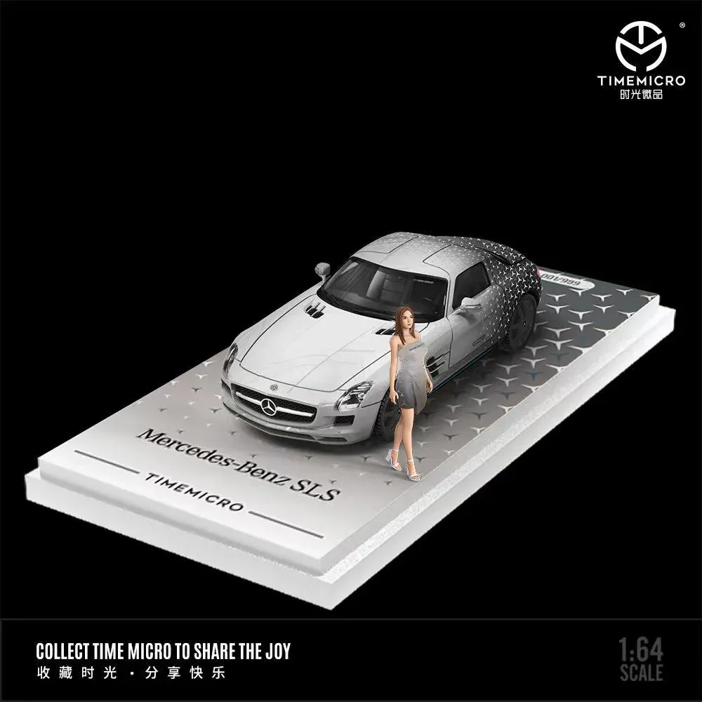 TimeMicro 1:64 Mercedes Benz SLS Silver stars livery
