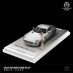 TimeMicro 1:64 Mercedes Benz SLS Silver stars livery
