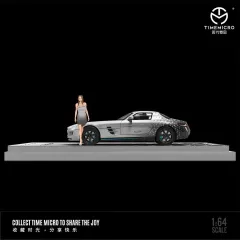 TimeMicro 1:64 Mercedes Benz SLS Silver stars livery