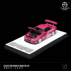 1: 64 Time Micro Nissan GTR R34 Pink Livery