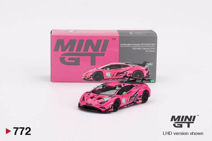 Mini GT Lamborghini Huracán GT3 EVO2 #83 Iron Dames 2023 IMSA Daytona 24 Saat