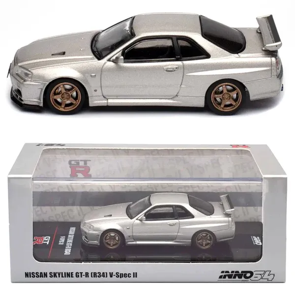 Inno 1/64 NISSAN SKYLINE GT-R (R34) V-Spec II Silver