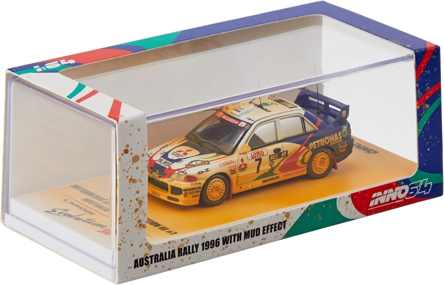 Inno64 1:64  Mitsubishi Lancer Evolution III 7 Australian Rally 1996 With Mud Effect