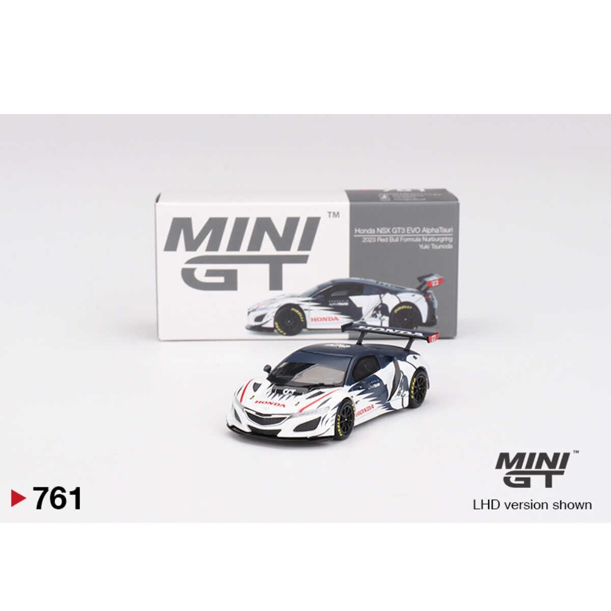 Mini GT 1/64 Honda NSX GT3 EVO AlphaTauri Yuki Tsunoda 2023 Red Bull Formula Nurburgring MGT00761