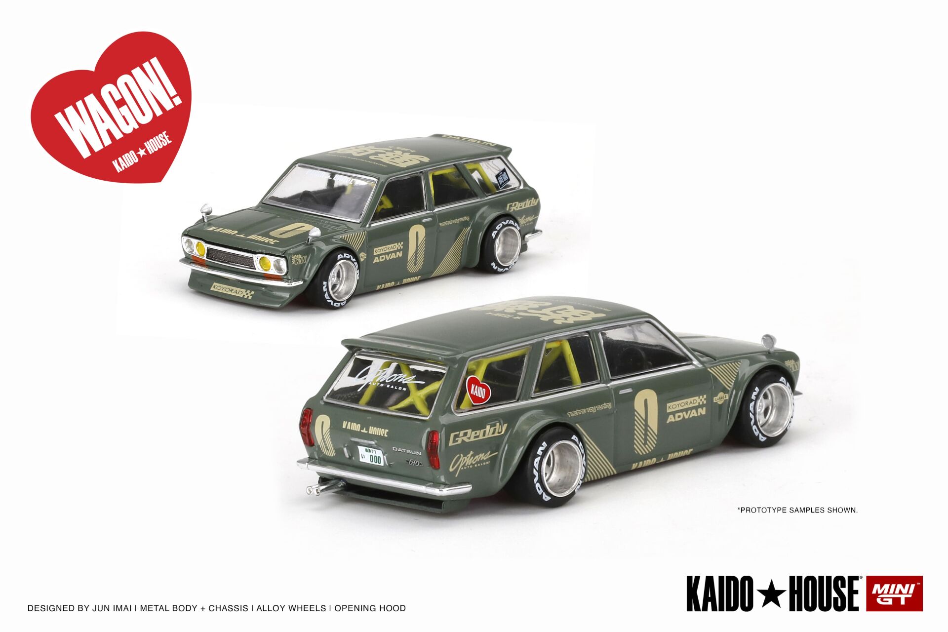 1/64 Kaido House Datsun KAIDO 510 Wagon Green