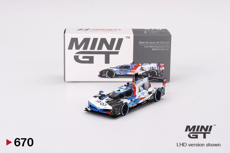 Mini GT 1/64 BMW M Hybrid V8 GTP #24 BMW M Team RLL 2023 IMSA Daytona 24 Hrs MGT00670