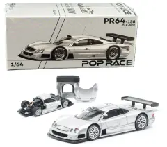 Pop Race | 1/64 Ölçek Mercedes-Benz AMG CLK GTR, Gümüş PR640158