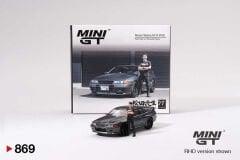 Mini GT 1/64 Nissan Skyline GT-R (R32)Gunmetal W/ Matsuda Figure Tsugio Matsuda Collection MGT00869