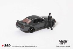 Mini GT 1/64 Nissan Skyline GT-R (R32)Gunmetal W/ Matsuda Figure Tsugio Matsuda Collection MGT00869