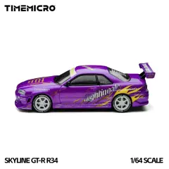 TimeMicro 1:64 - Nissan Skyline GT-R R34 ’’Drifting Flames’’ Purple TM800506