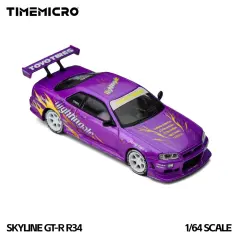 TimeMicro 1:64 - Nissan Skyline GT-R R34 ’’Drifting Flames’’ Purple TM800506
