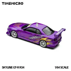 TimeMicro 1:64 - Nissan Skyline GT-R R34 ’’Drifting Flames’’ Purple TM800506