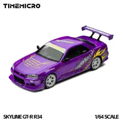 TimeMicro 1:64 - Nissan Skyline GT-R R34 ’’Drifting Flames’’ Purple TM800506